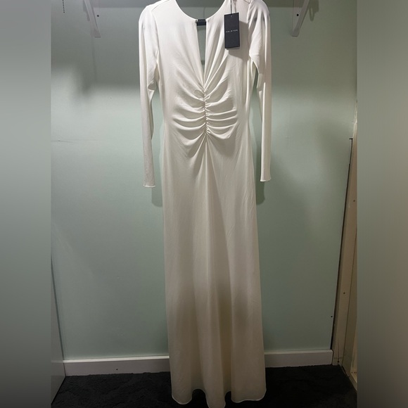 Halston Heritage Vera Jersey Gown, White/Pristine - Picture 3 of 8